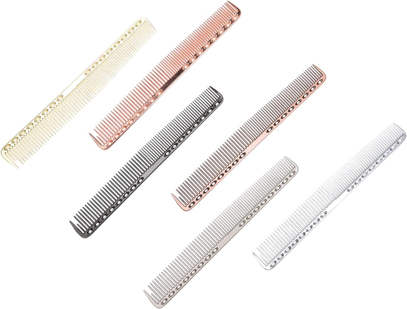 Metal Comb Anti-Static Hairdressing Hairbrush Salon Combs Hair Cutting Tool Detangling Comb image number 6
