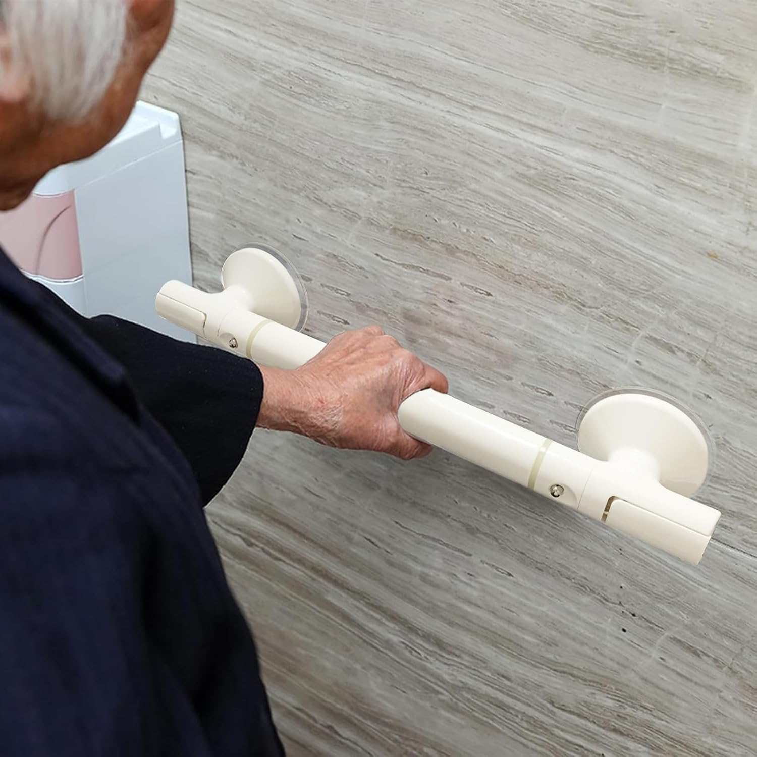 Grab Bars for Bathtubs and Showers 2 Pack, Shower Handles for Elderly Seniors Suction, 45 Cm / 17.72 Inch, Heavy Duty Safety Grip Handrails image number 3