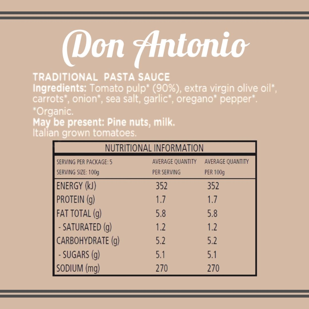 Don Antonio Organic Traditional Pasta Sauce 500 G image number 2