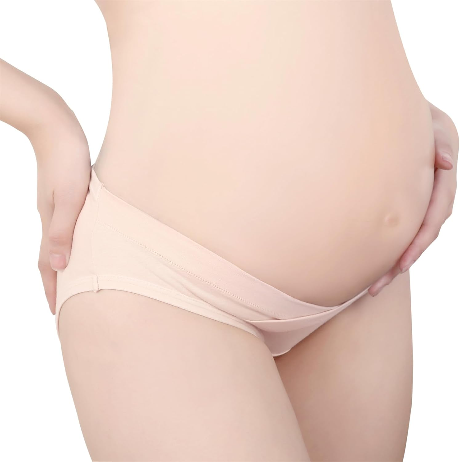 Women'S Cotton Maternity Panties under the Bump Hipsters Low Waist Pregnancy Briefs U-Shape
