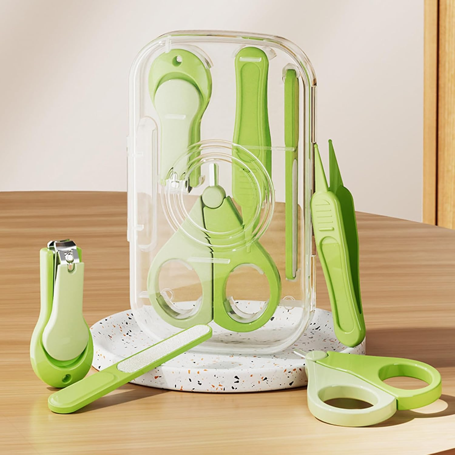 Baby Nail Care Set, 4-In-1 Baby Nail Kit, Finger Nail Clippers, Baby Nail Clippers, Baby Nail Scissors, Nail Files and Tweezers for Trimming Baby'S Fingers or Toes image number 2