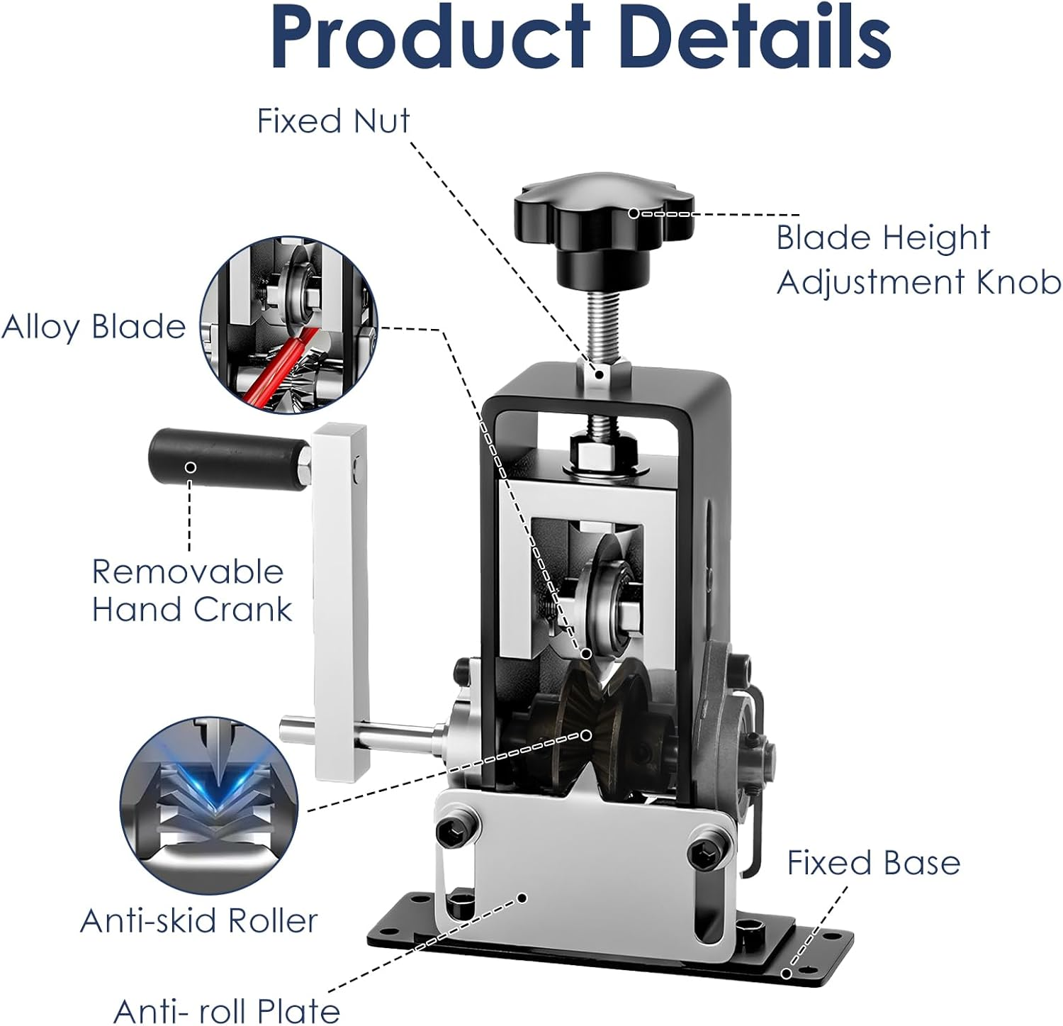 Djapwpx-Wire Stripper Machine Portable Copper Wire Stripper with Hand Crank High Carbon Steel Manual Wire Stripping Machine Multipurpose Wire Stripper Tool for Scrap Copper Wire Recycling