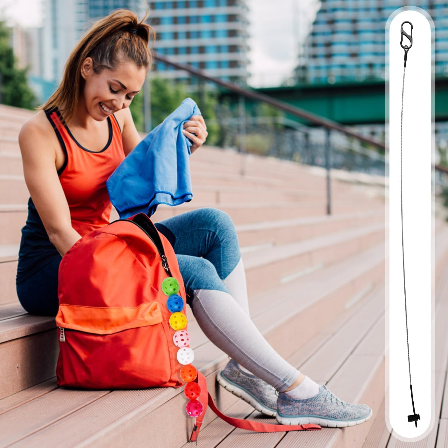 PEUTIER Pickleball Ball Stringer Cable Chord, 23 Inch Length Pickeball Rope Pickleball Accessories for Pickleball Storage image number 2