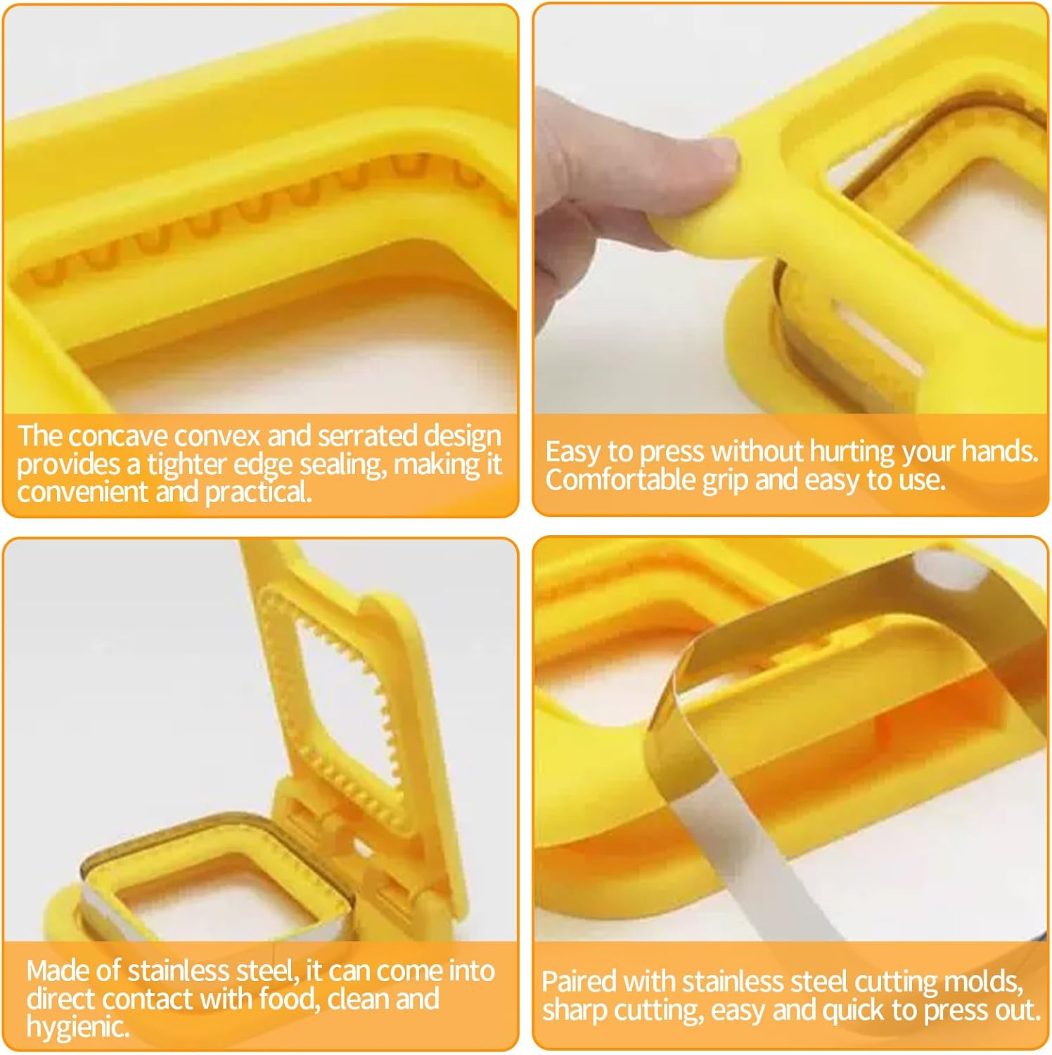 Sandwich Making Mould, Lunch Sandwich Toast Cookies Mold, Sandwich Cutter Tool, Reusable Sandwich Maker, Creative Bread Making Mold for Trips Picnics Lunches, Stainless Steel Sandwich Crimpers (RE) image number 1