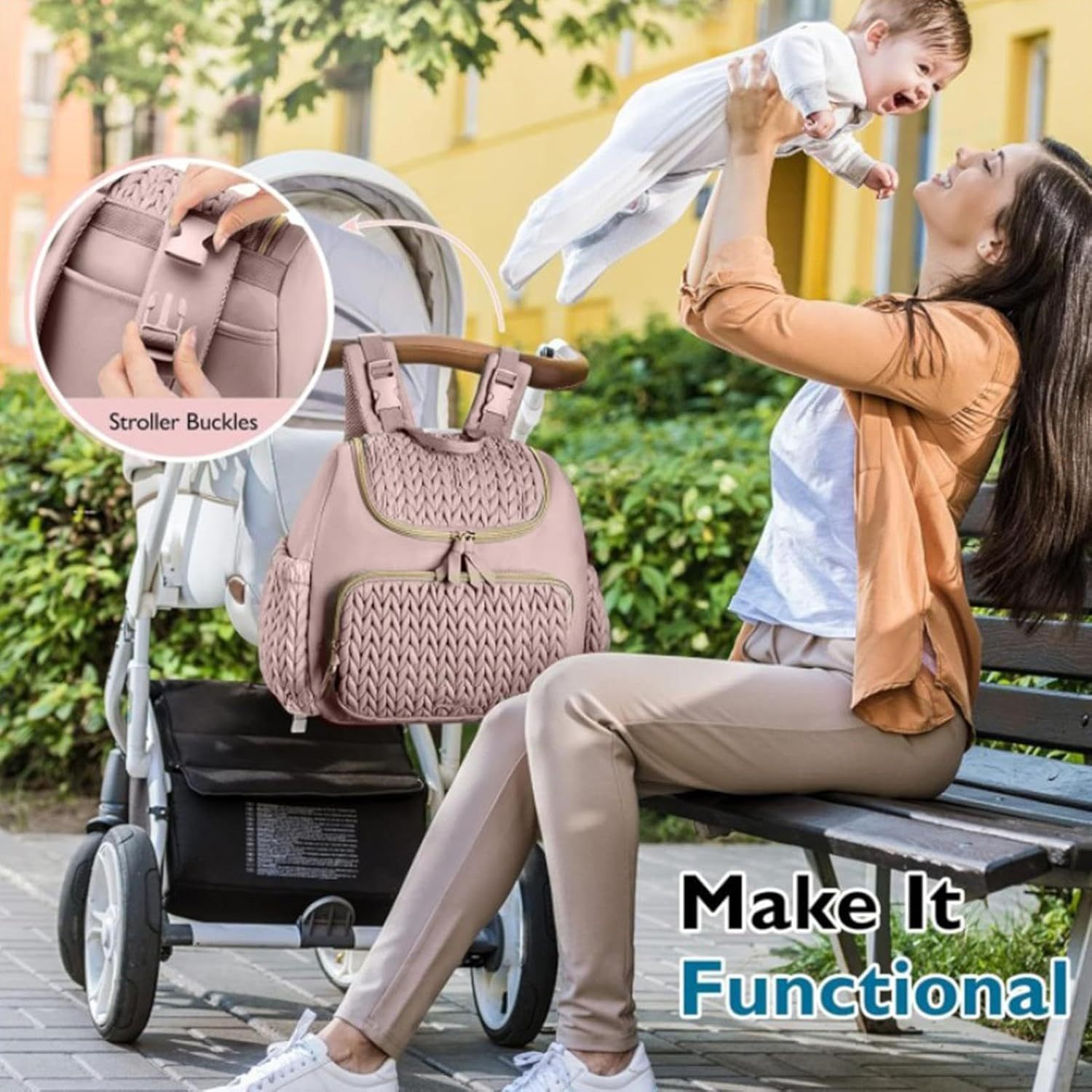 Baby Changing Bag Backpack, Diaper Backpack with Portable Changing Mat & Waterproof Organizer Storage for Mom Dad Travel Maternity Daily Outdoor Trips image number 1