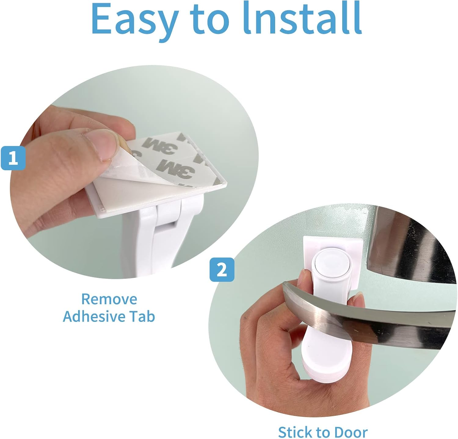 Baby Proofing Door Handle Lock（4-Pack），Child Safety Door Lever Lock ，Childproofing & Petproofing with 3M Adhesive, No Drilling Needed, Minimalist Design, Tool-Free Installation for Toddler Safety image number 3