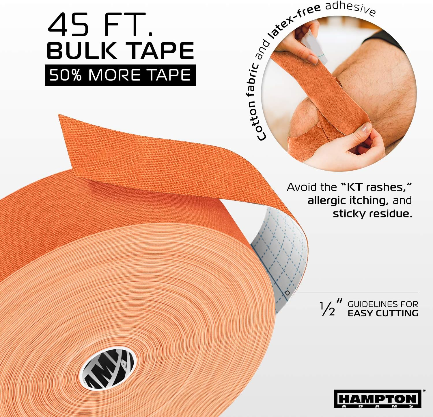 (135 Feet) Bulk Kinesiology Tape Waterproof Roll Sports Therapy Support for Knee, Muscle, Wrist, Shoulder, Back/Original Uncut Premium Therapeutic Elastic & Hypoallergenic Cotton - Green image number 4