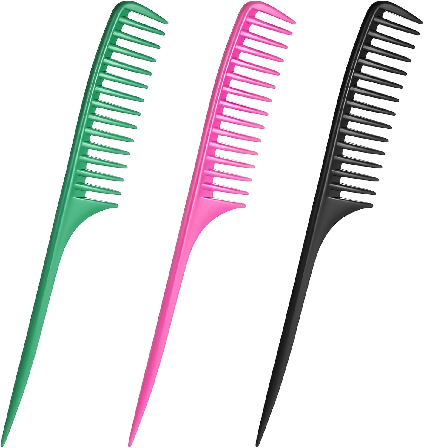 Wide Tooth Rat Tail Comb Set for Sectioning Styling Heat Resistant and Anti-Static Hair Detangling Combs for All Hair Types 3 Pcs image number 3