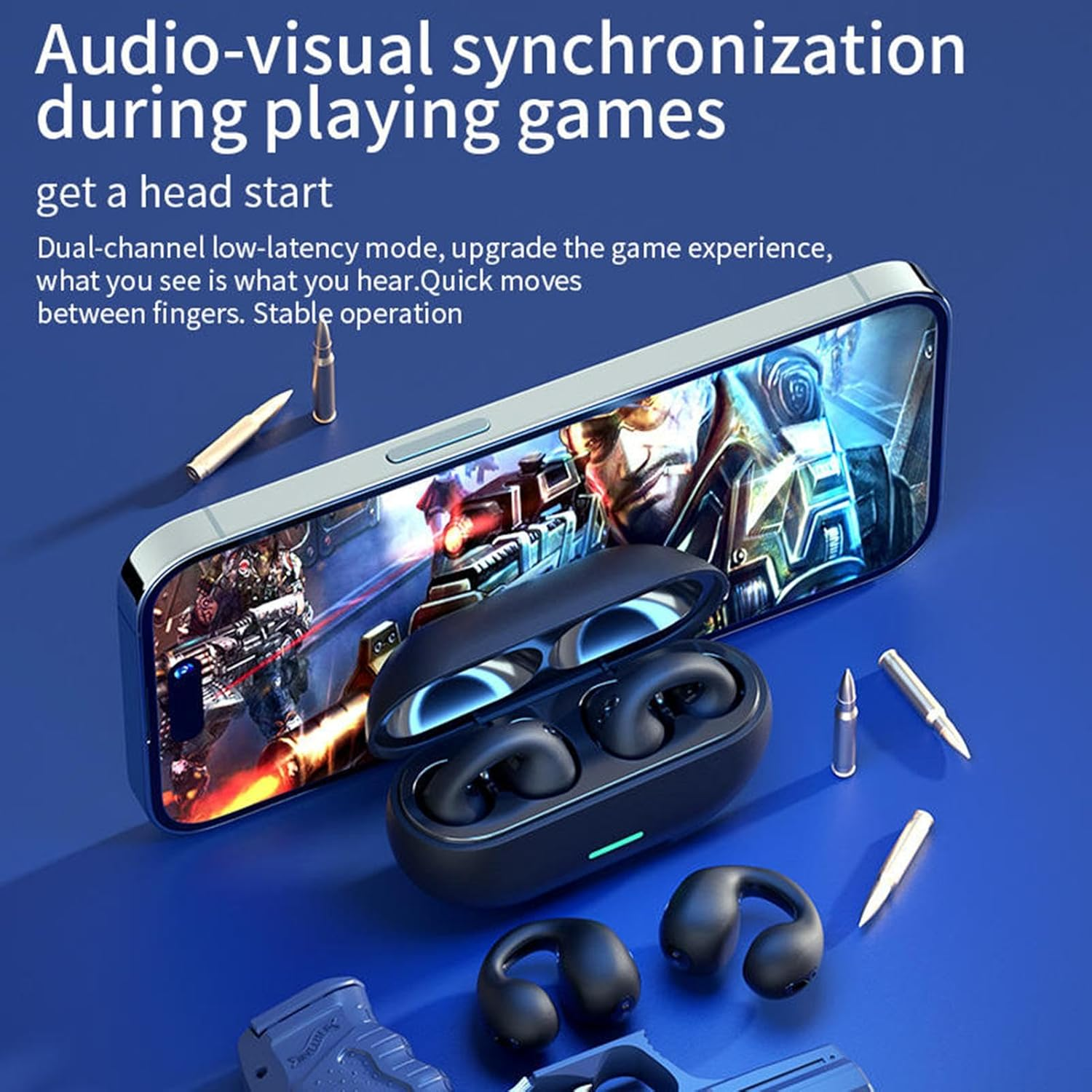 Clip on Open Ear Headphones - Open Wireless Headphones | Well Made Wireless Ear Grips | 50Mah Audio Gear | Waterproof Portable Sports Headset for Camping, Hiking, Workouts, Cycling and Running image number 5