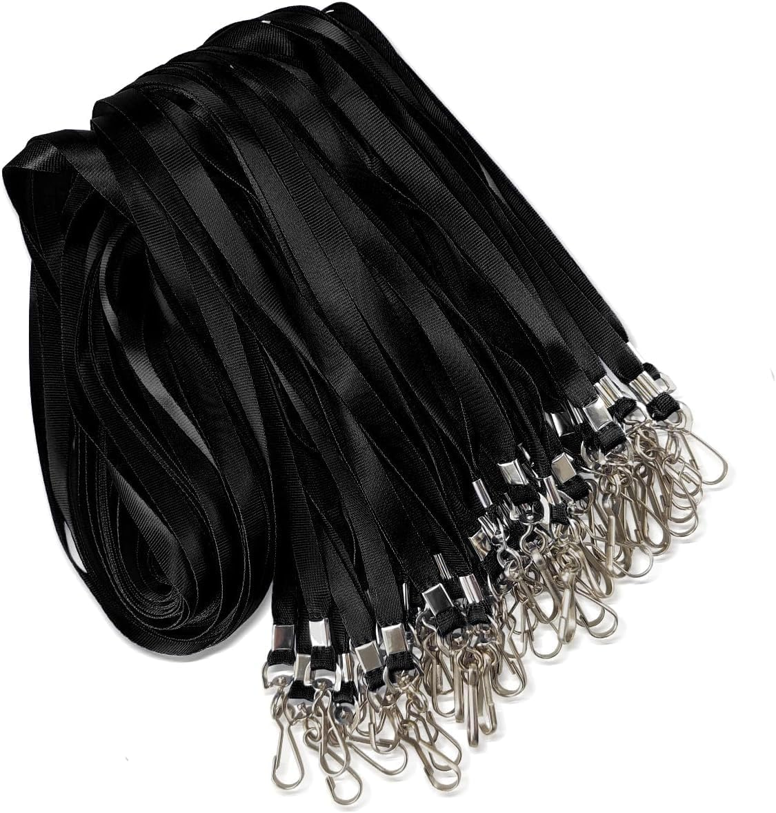 UKKQES 50 PCS Flat Neck Lanyards for Office ID Name Tags, Bulk Flat Lanyards with J Hook Clip Waterproof Lanyard, Business image number 1