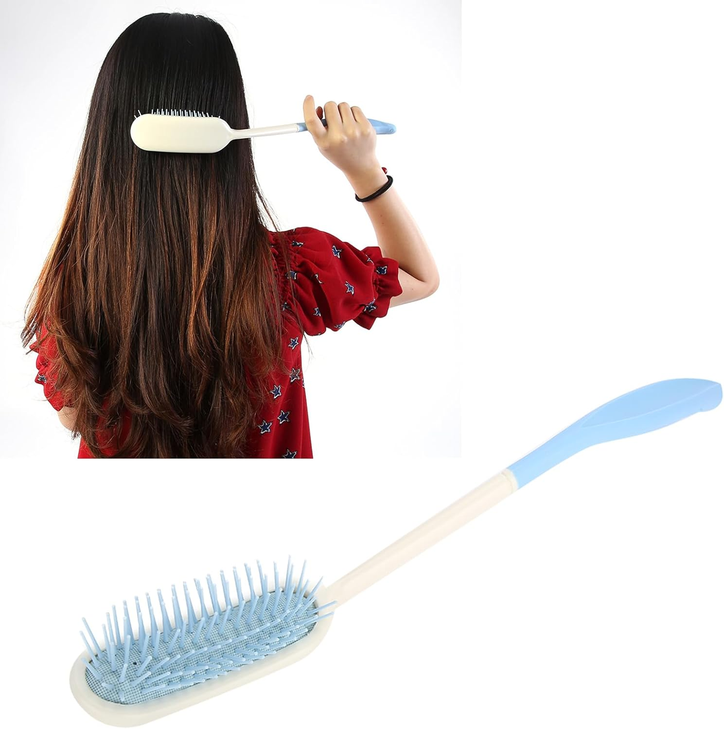 Milltrip Long Reachs Hairbrushes, Long Handle Comb Hair Brush anti Slip Ergonomic Long Comb Reachs (Long Handle Brush) image number 1
