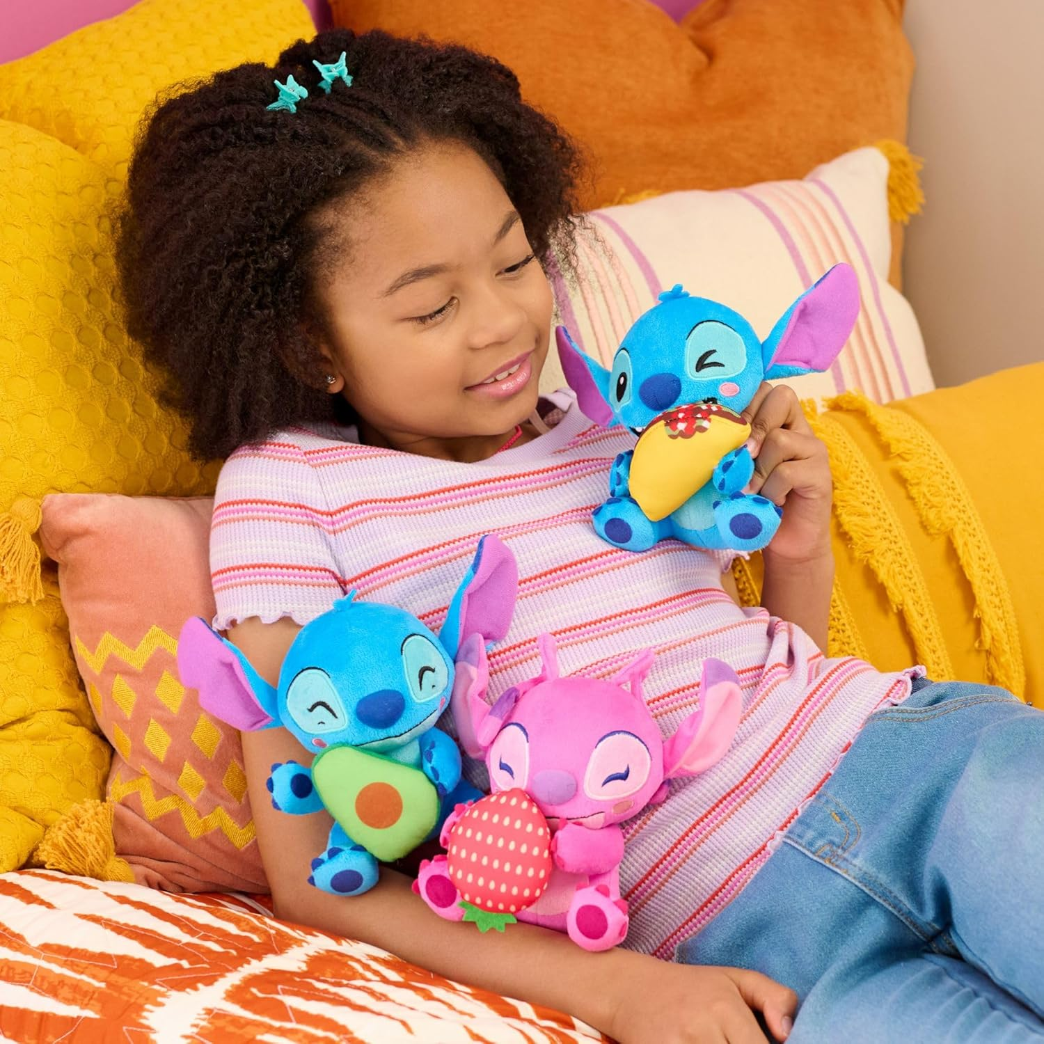 Disney Stitch Small 7-Inch Plush Stuffed Animal, Stitch with Taco, Kids Toys for Ages 2 up by Just Play image number 5