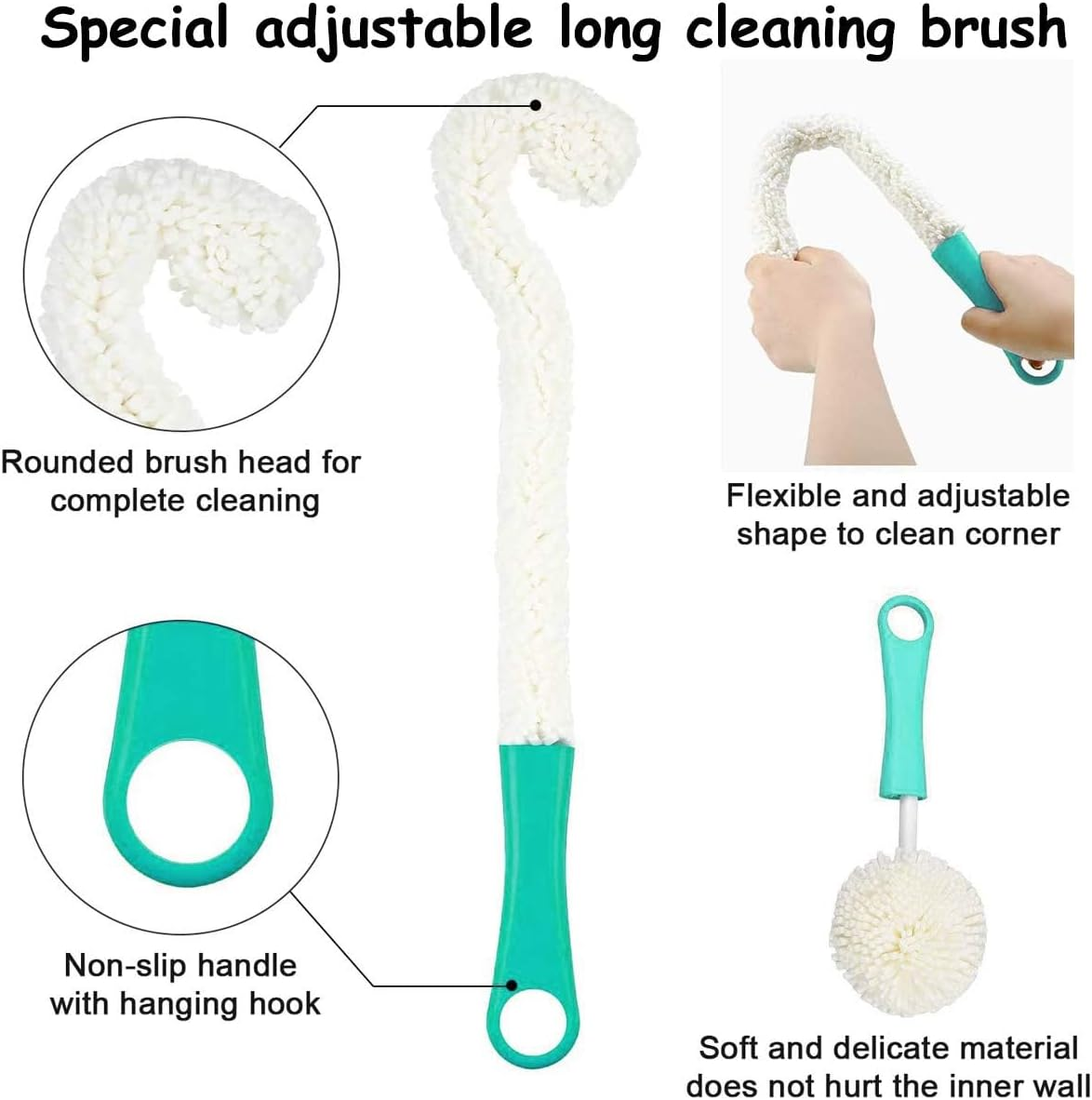 500 Granule Stainless Steel Decanter Cleaning Beads and Wine Brush - Multi-Function Household Cleaning Tools for Decanter, Champagne Flutes, Goblets, Glasses, and Cups image number 1