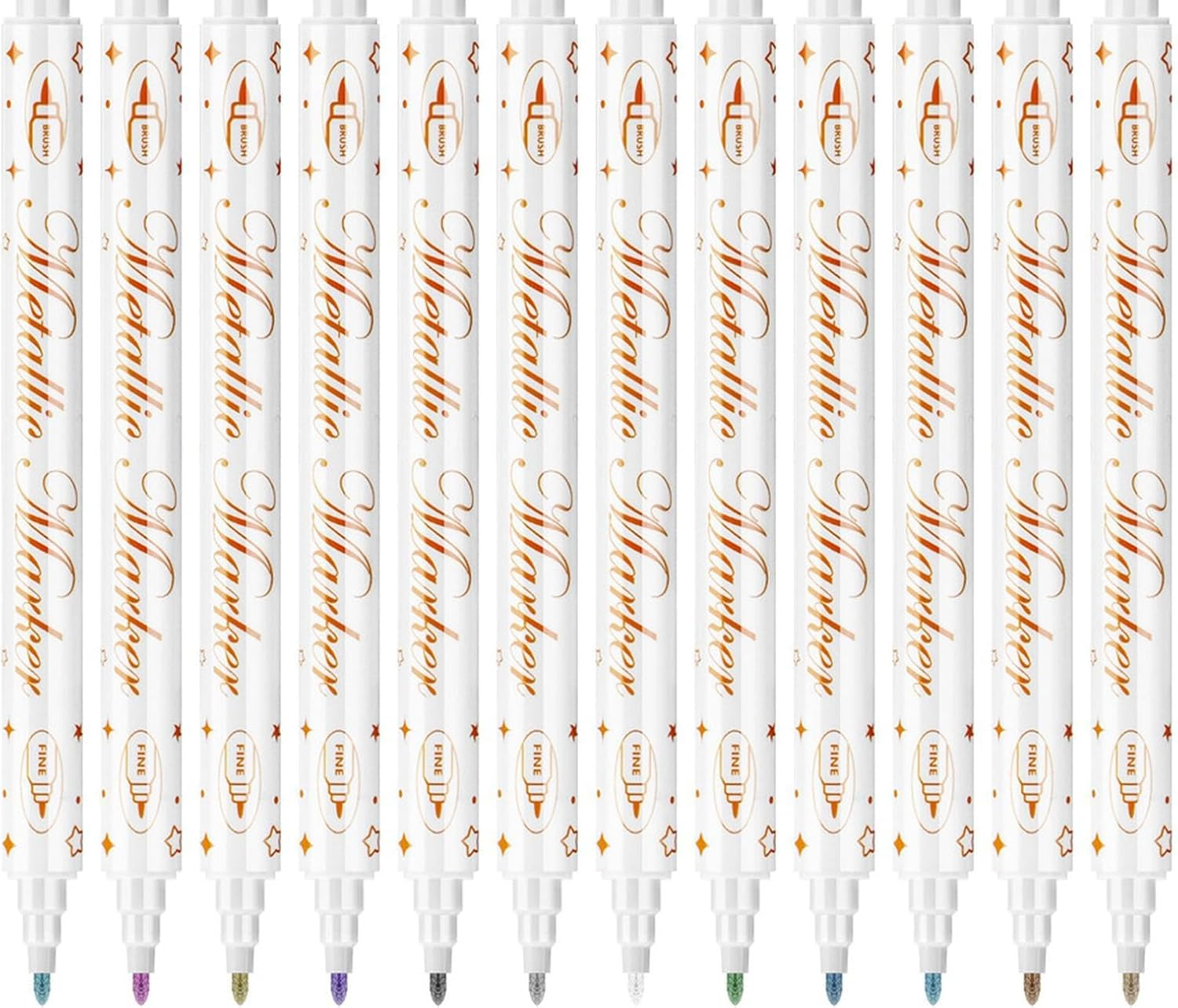 Nail Polish Pens - 12 Colors Double-Tip Painting Tools,Waterproof Quick-Dry Gel Polish Pens,For DIY, Fingernail, Women, Lady, Mother, Men, Youth, Beginner, Manicure, Salon image number 6