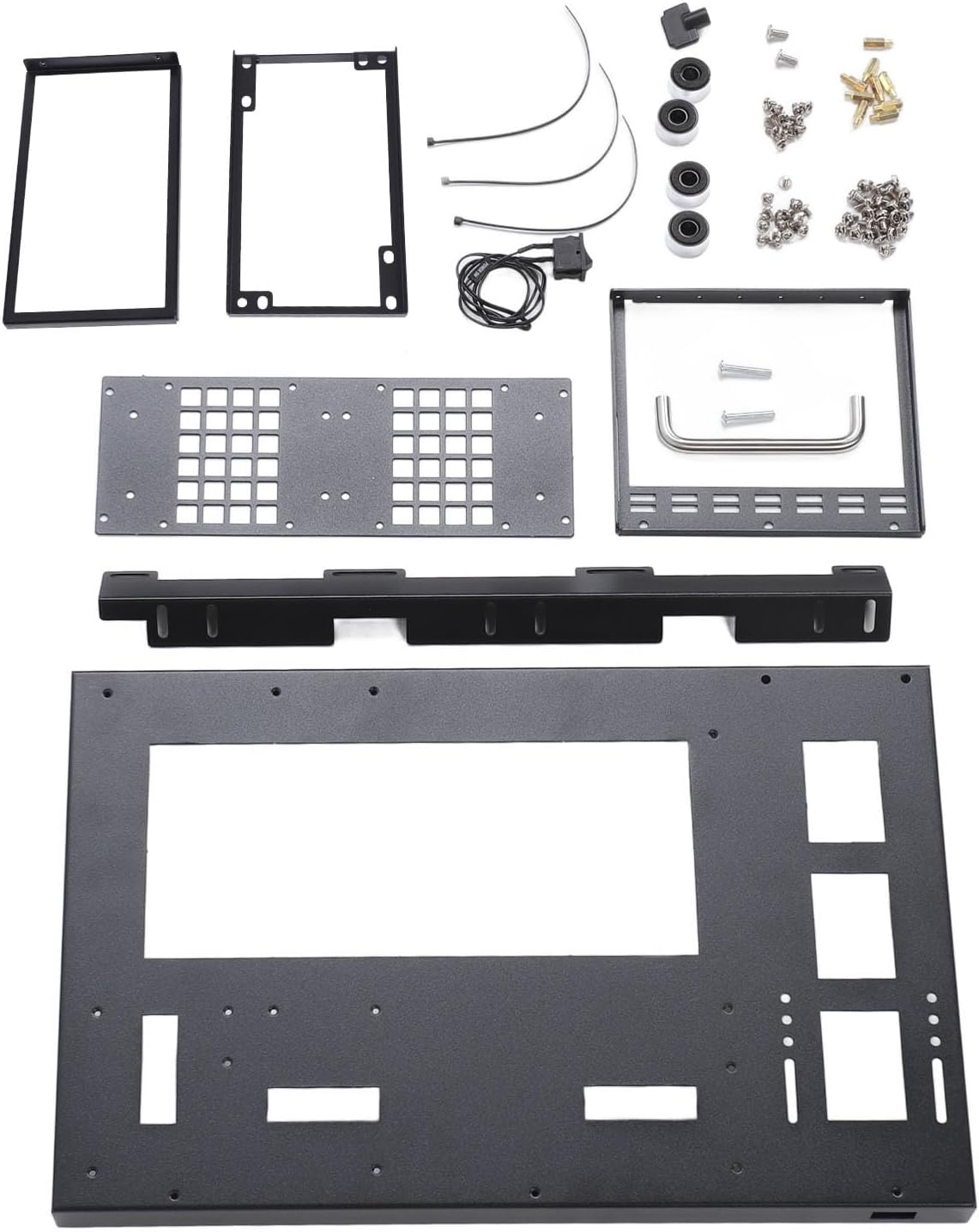 ATX Computer Case, Micro ATX Case for ATX,M ATX, ITX Motherboards,360 Water Cooling, Etc, Open PC Case Frame with Handle Can Stand or Lie, Powerful Cooling Steel Plate image number 6