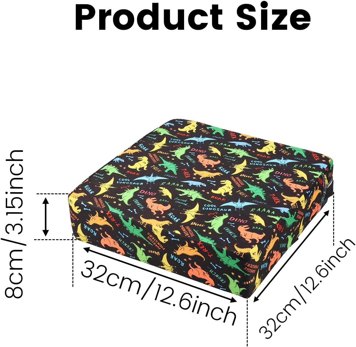 Toddler Booster Seat for Dining Table, Strong Support Booster Seat for Kitchen Chair with Adjustable Straps, Portable Booster Seat Pad, Non-Slip Heightening Cushion Booster for Children (Black) image number 2