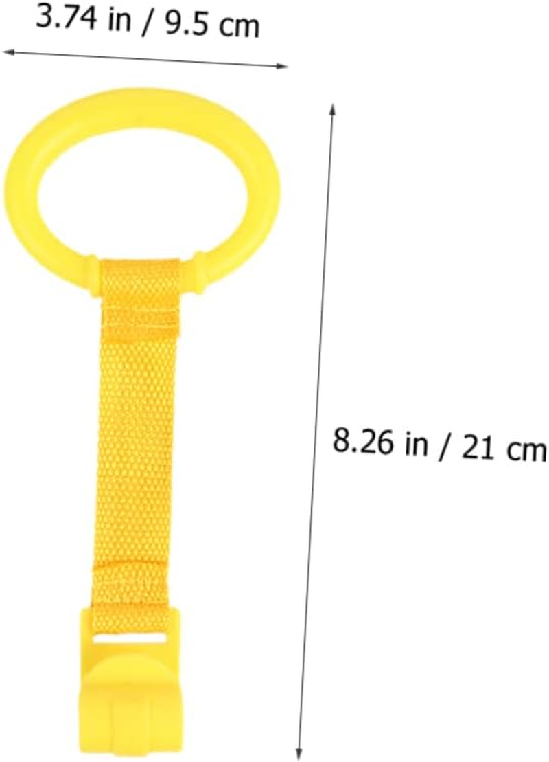 Toddler Hand Pull Ring Baby Walking Assistant Infant Bed Ring for Crib Standing Assist Smooth Rounded Edges Cloth and Plastic Playpen Use 6Pcs