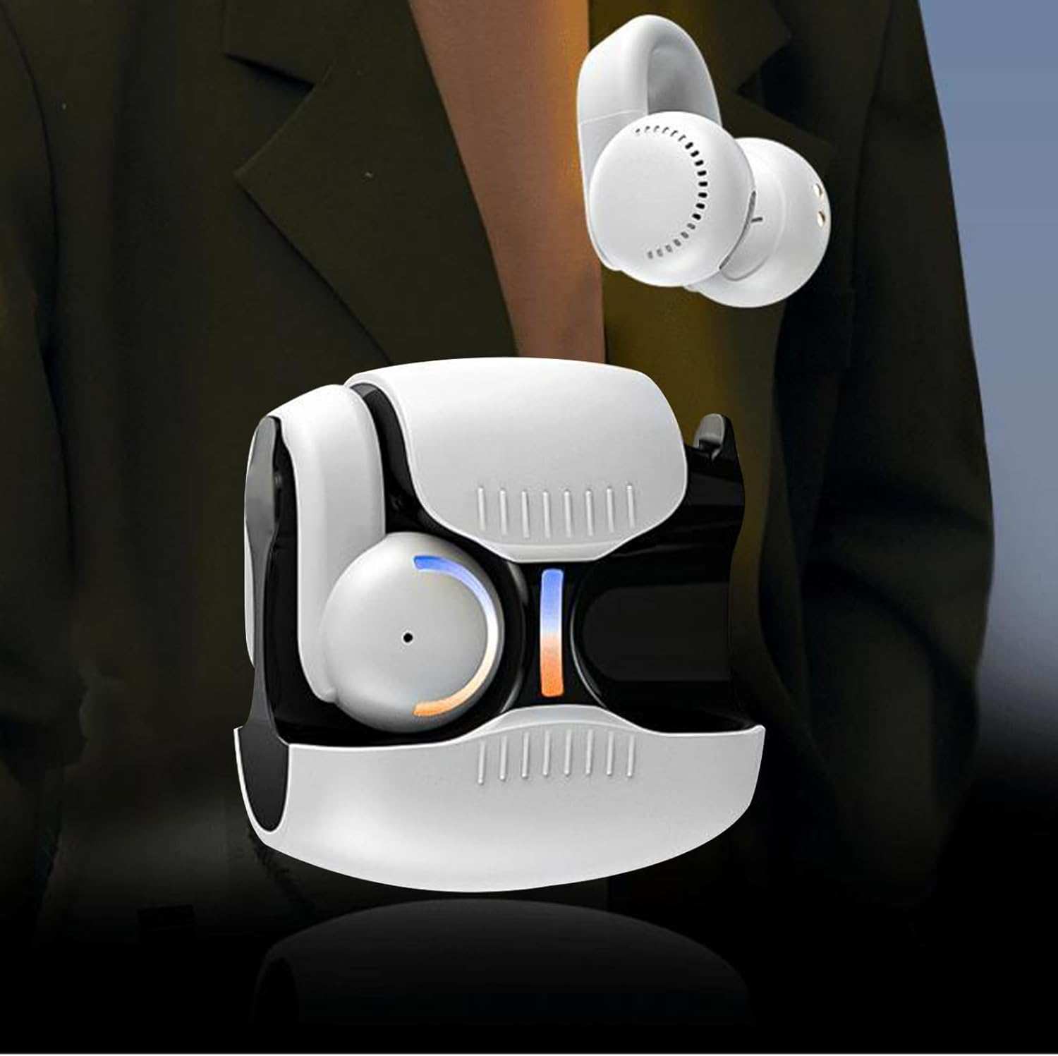 Rissunkv Clip Ear Buds | Clip on Earbuds,Lightweight Noise Cancelling Bone Conduction Earphones Secure Fit for Sports Workouts Game Running Cycling image number 6