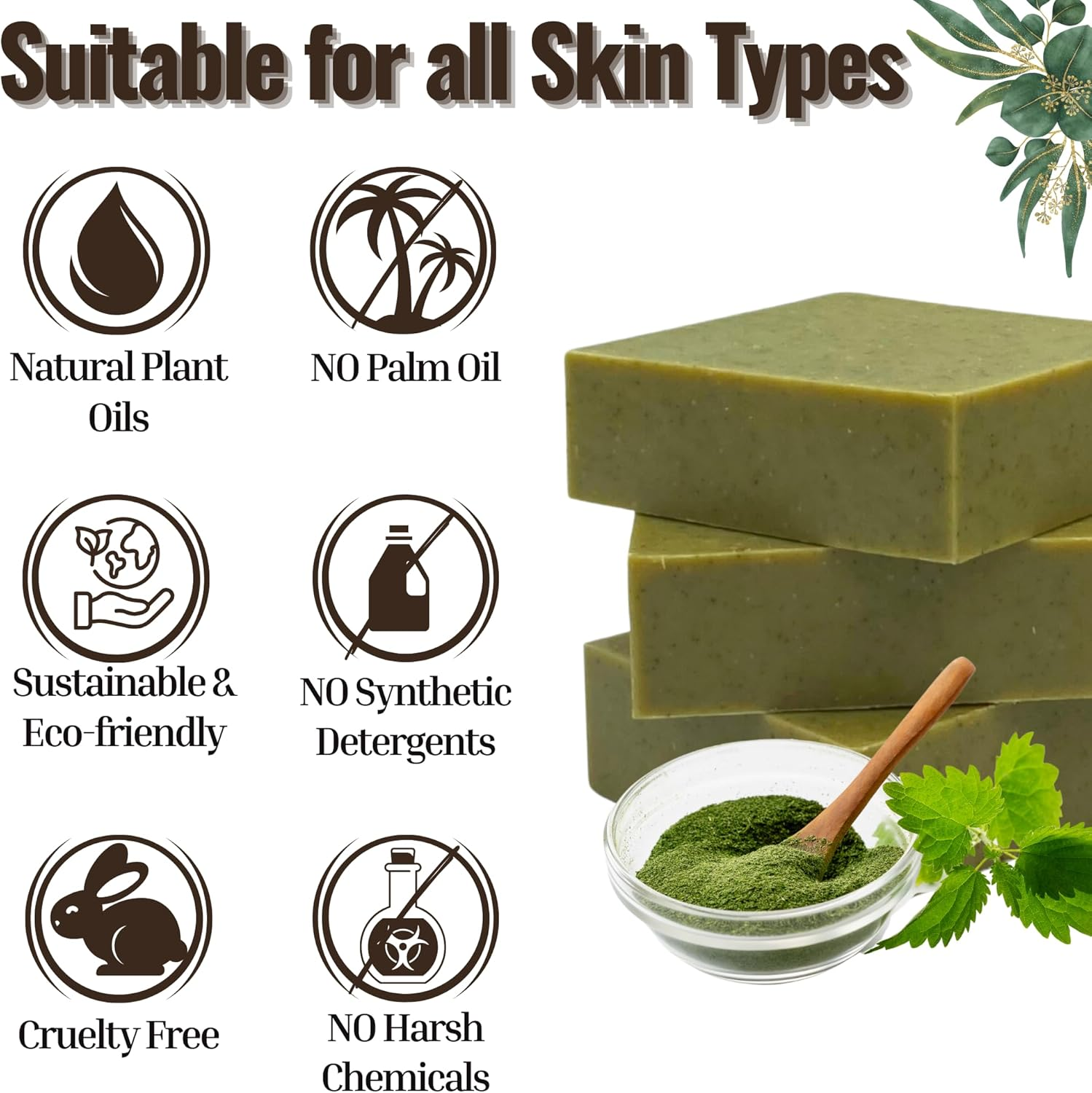 HENCH &ndash; Mens Soap Bar Handcrafted Natural Soap for Men Exfoliating Moisturising Man Soap Palm Oil Free and No Harsh Chemicals Soothes Dry Irritated Skin (Burnt Barrel Rum 1Pk) (Outback Moss 1Pk)