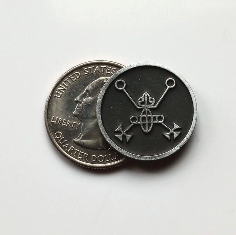 Ars Goetia 72 Metal Coins Complete Set of All King Solomons 72 Goetic Demon Seals from the Lesser Key of Solomon image number 5