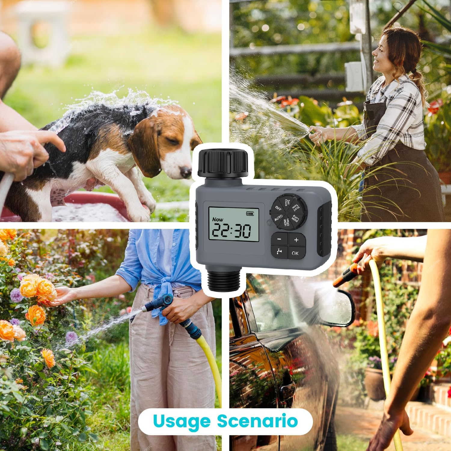 Programmable Water Timer Rain Delay for Garden Digital Sprinkler Hose Timer Manual/Automatic Irrigation System Lawn Care，1 Outlet image number 1