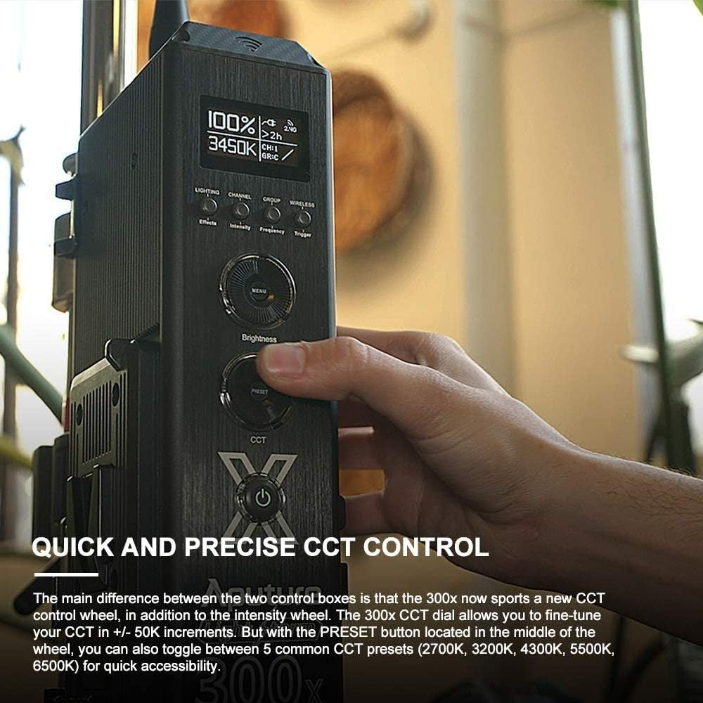 Aputure LS 300X LED Video Light,300W Bi-Color 2700-6500K with Sidus Link App Adjustable Bowens Mount Light for Photography,Outdoor Shooting (V-Mount) image number 1