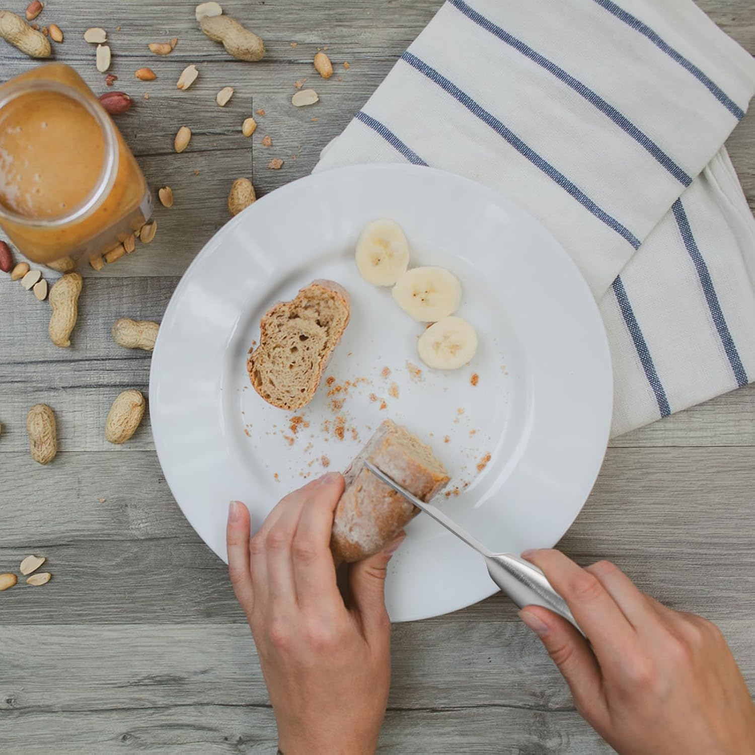 Linwnil Spreader Knife Set,4-Piece Cheese and Butter Spreader Knives,Mini Serving Tongs,Stainless Steel Multipurpose Butter Knives image number 4