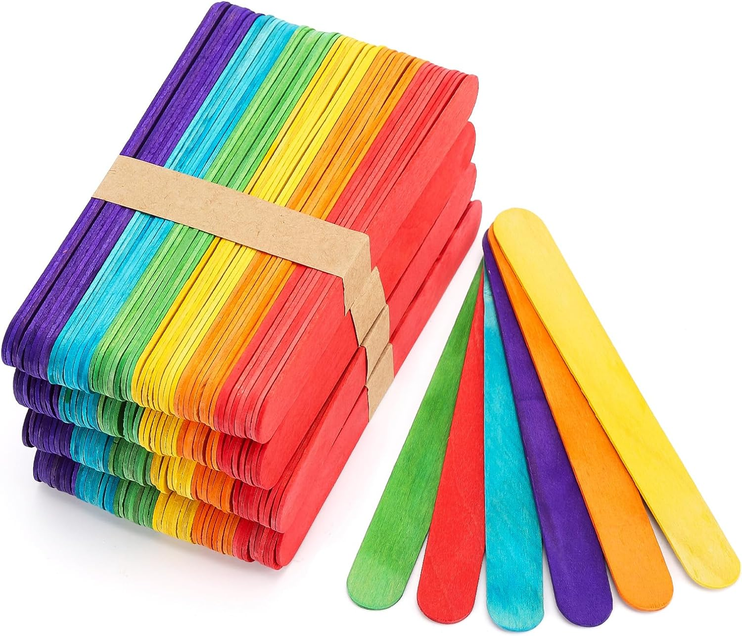 200 Pcs Jumbo Wooden Craft Sticks, Popsicle Sticks, 150X18X1.6Mm Treat Sticks, Ice Pop Sticks Wax Sticks for Crafts，Resin, Mixing Paint Projects image number 3