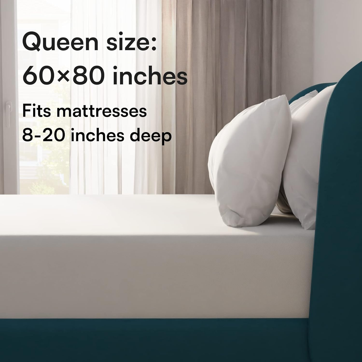Queen Waterproof Mattress Pad Protector Cover Deep Pocket 60X80 Breathable Noiseless 8-20Inches Bed Smooth Jersey Mattress Pad Cover Fully Ultra Thin image number 3