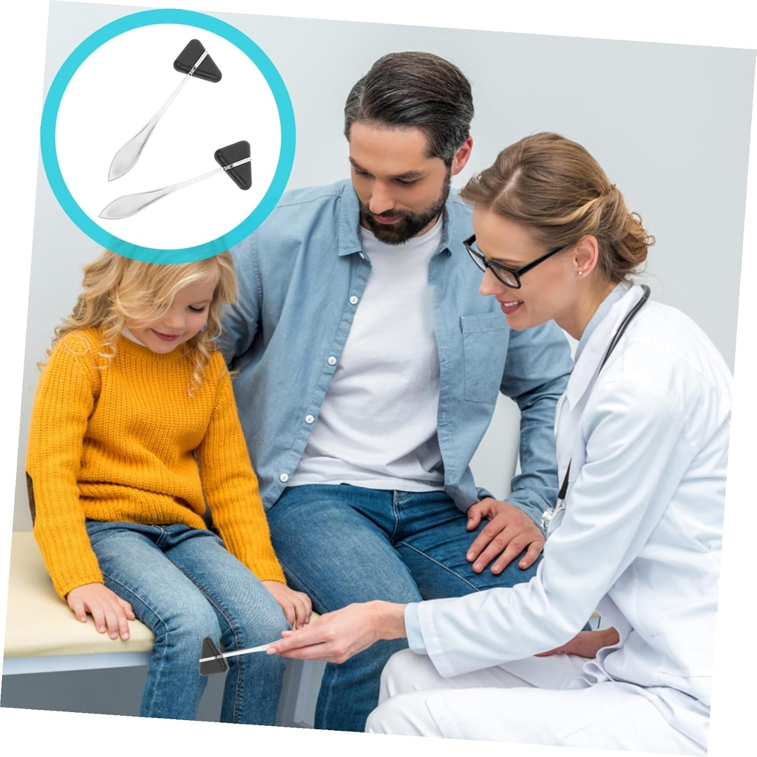 Cabilock 2Pcs Multi-Function Plexor Reflex Hammer with Zinc Alloy Handle for Neurological Testing in Clinics Ergonomic Lightweight Design for Precise Percussion and Enhanced Random Color