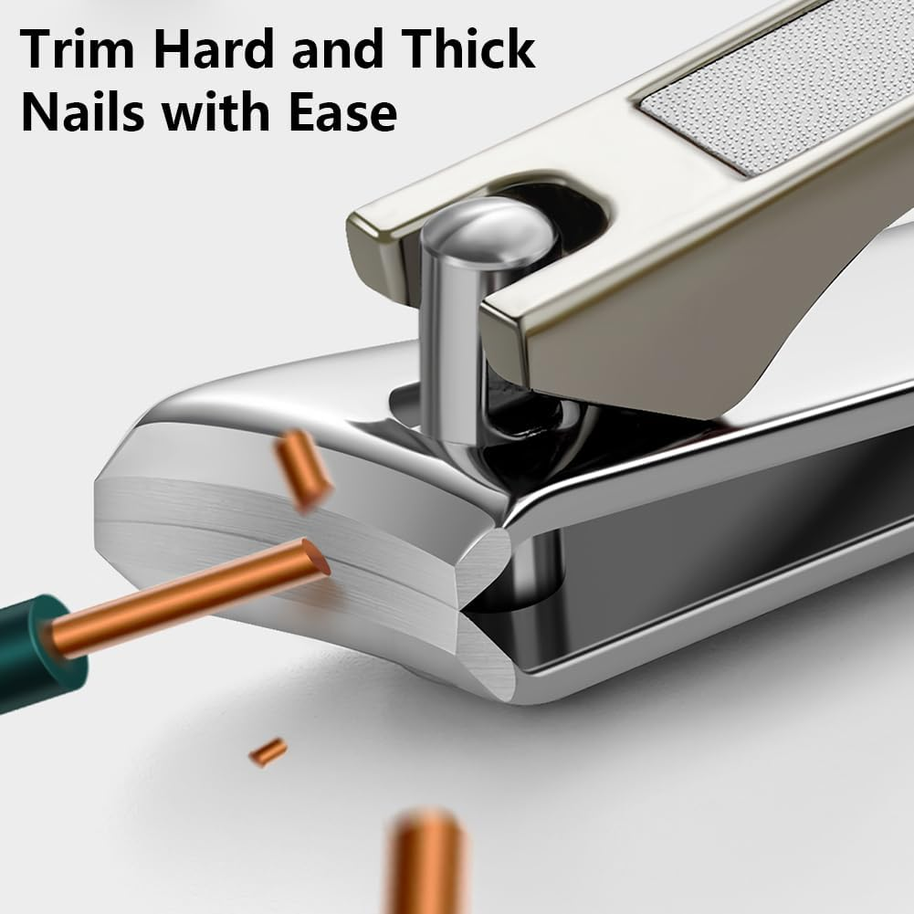 Vekol Nail Clippers Set 3 Pack, Fingernail Clipper for Men Women, Ingrown Nail Clipper, Ultra Sharp Slant Curved Blade Nail Clipper for Thick Toenails, Premium Stainless Steel Nail Clippers