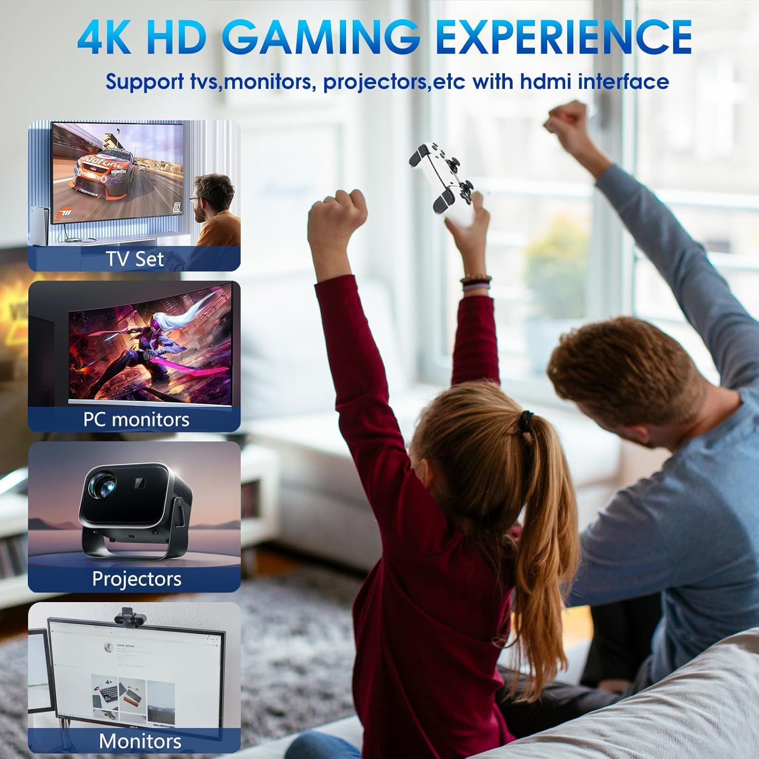 2025 New 128GB Wireless Retro Game Console,40000+Games and 23 Emulators，Plug and Play 4K HD HDMI TV Game Stick，With Dual 2.4G Wireless Controllers image number 2