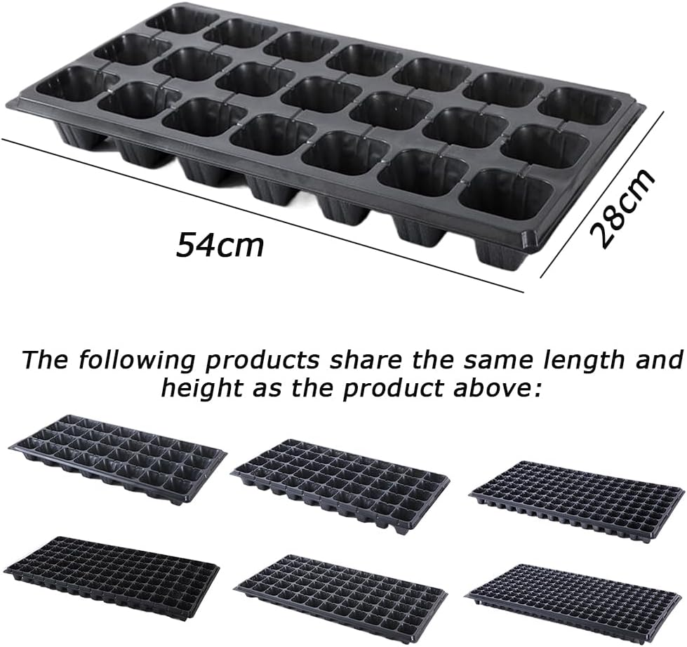 MOTRAIN 7-Pack Seedling Trays with Adjustable Humidity Domes, 21-200 Hole Seedling Pot, Seedling Trays Seed Starter Tray, Mini Propagator Greenhouse Kit for Seed Germination and Plant Growth image number 3