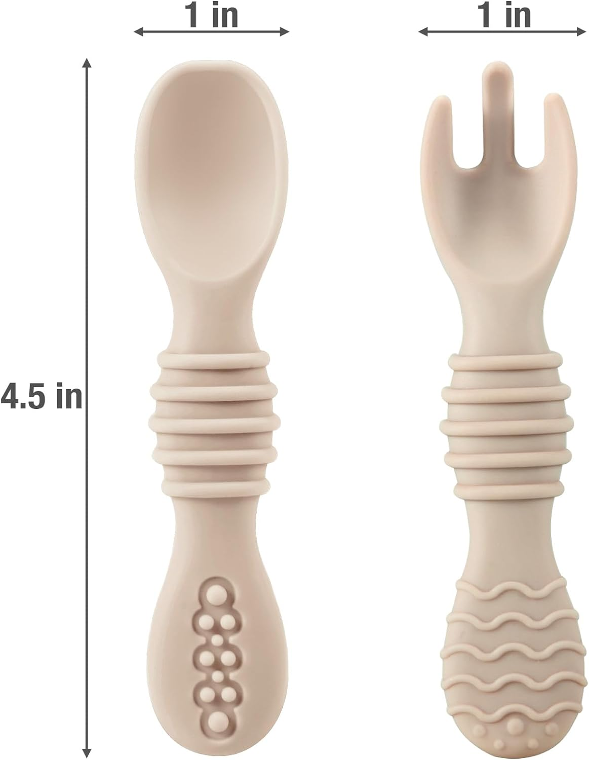 Pandaear 6 Pack Silicone Baby Spoons & Forks | Baby Feeding Set Self Feeding Utensils, Toddler Infant Feeding Spoon Forks BPA Free First Stage image number 1