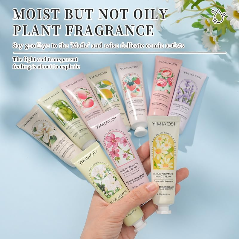 10 Pack Travel Size Hand Cream Bulk - Natural Plant Fragrance Moisturizing Lotion for Dry Cracked Hands, Gift Set for Women & Teens (Mom, Teacher, Nurse, Bridesmaid) - Birthday, Mothers Day, Nurses Week, Teacher Appreciation image number 4