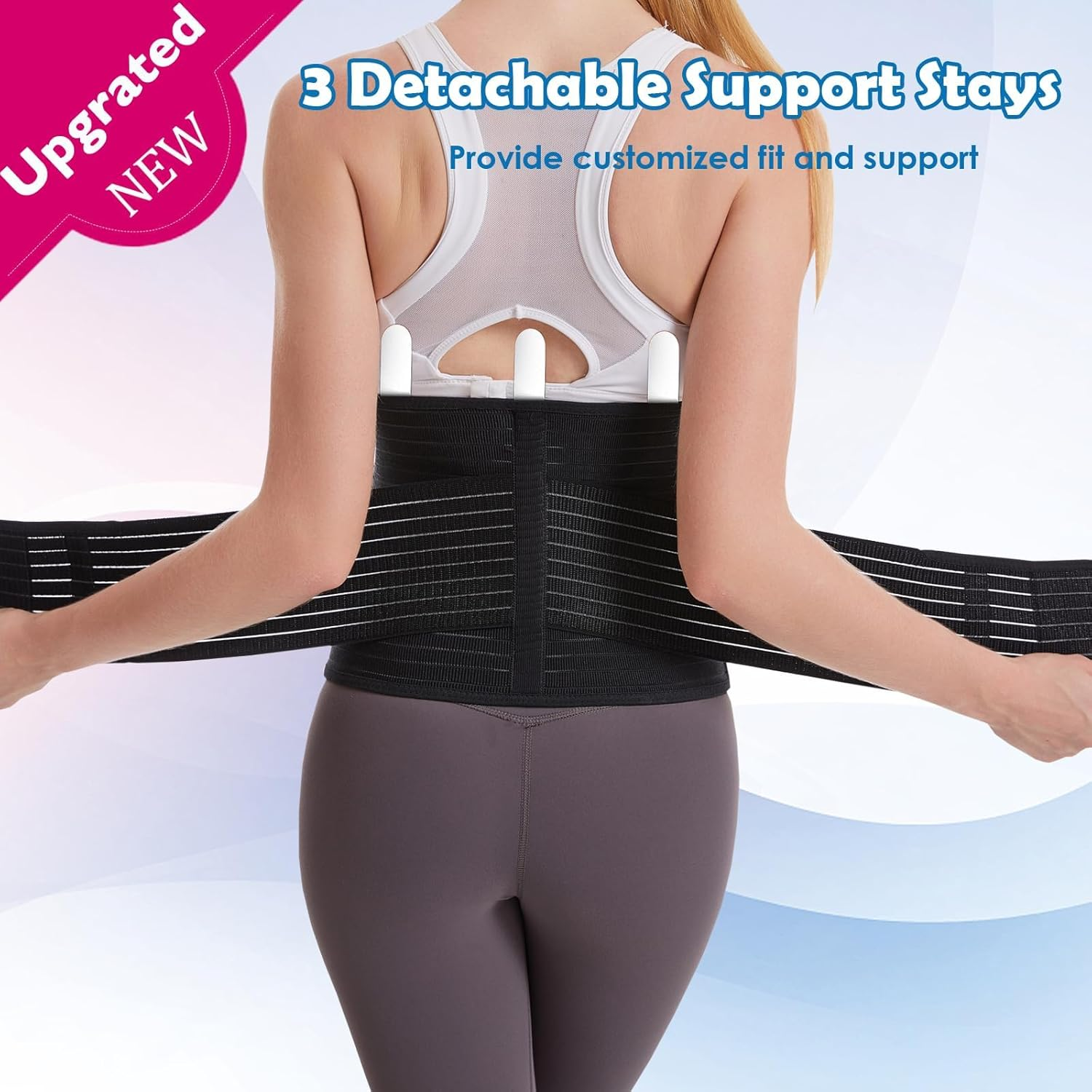 Paskyee Postpartum Belly Band, Abdominal Binder Post Surgery Belly Wrap, C Section Recovery Must Haves, Girdle for Postnatal Care, Waist/Pelvis Belt for Back Pain Relief Black L/XL image number 3