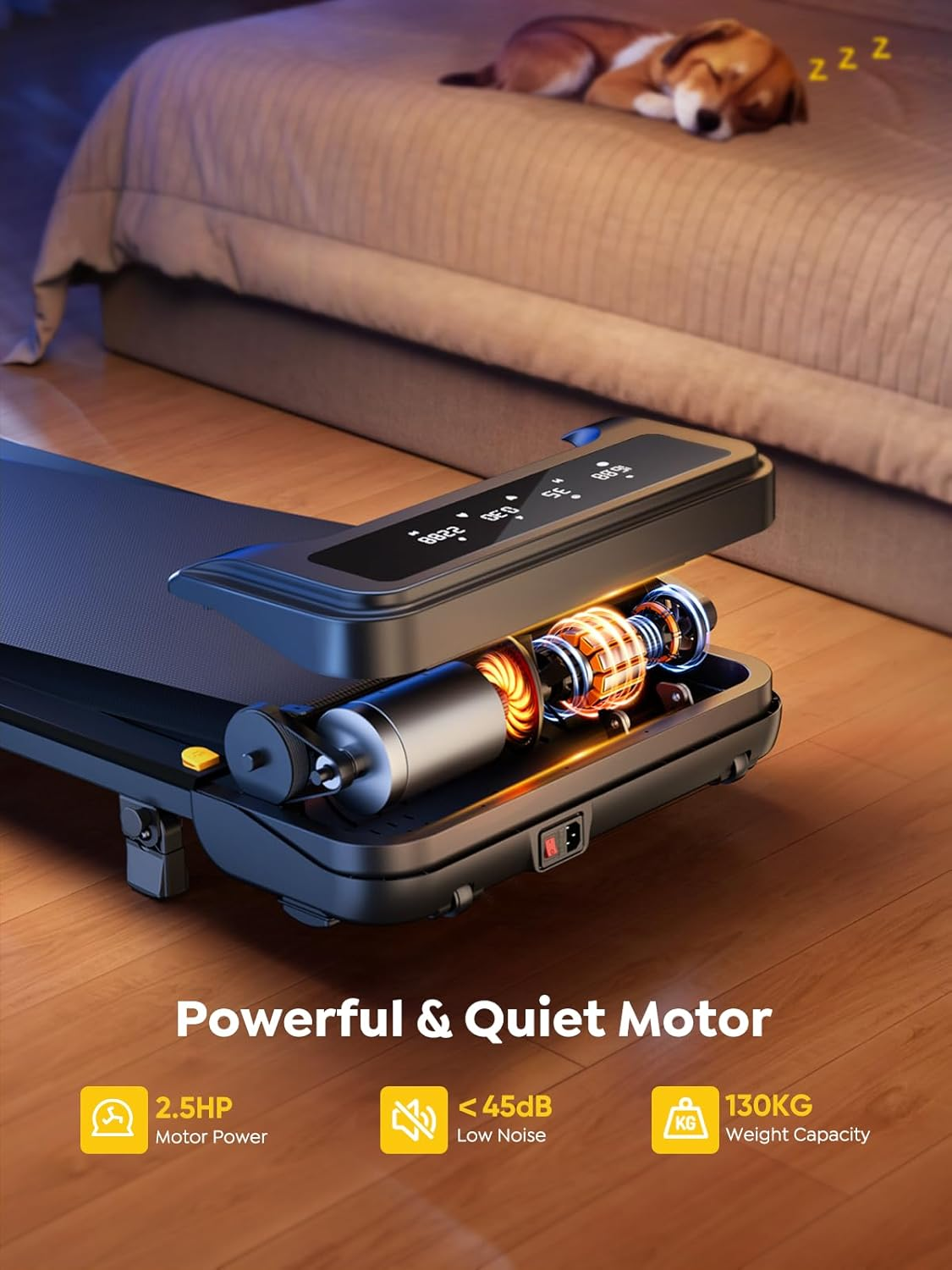 TOPUTURE Walking Pad with Incline, under Desk Treadmill, Portable Treadmills for Home/Office, 2.5HP Walking Jogging Running Machine 300 Lbs Capacity with LED Display, Remote Control/App Control image number 4