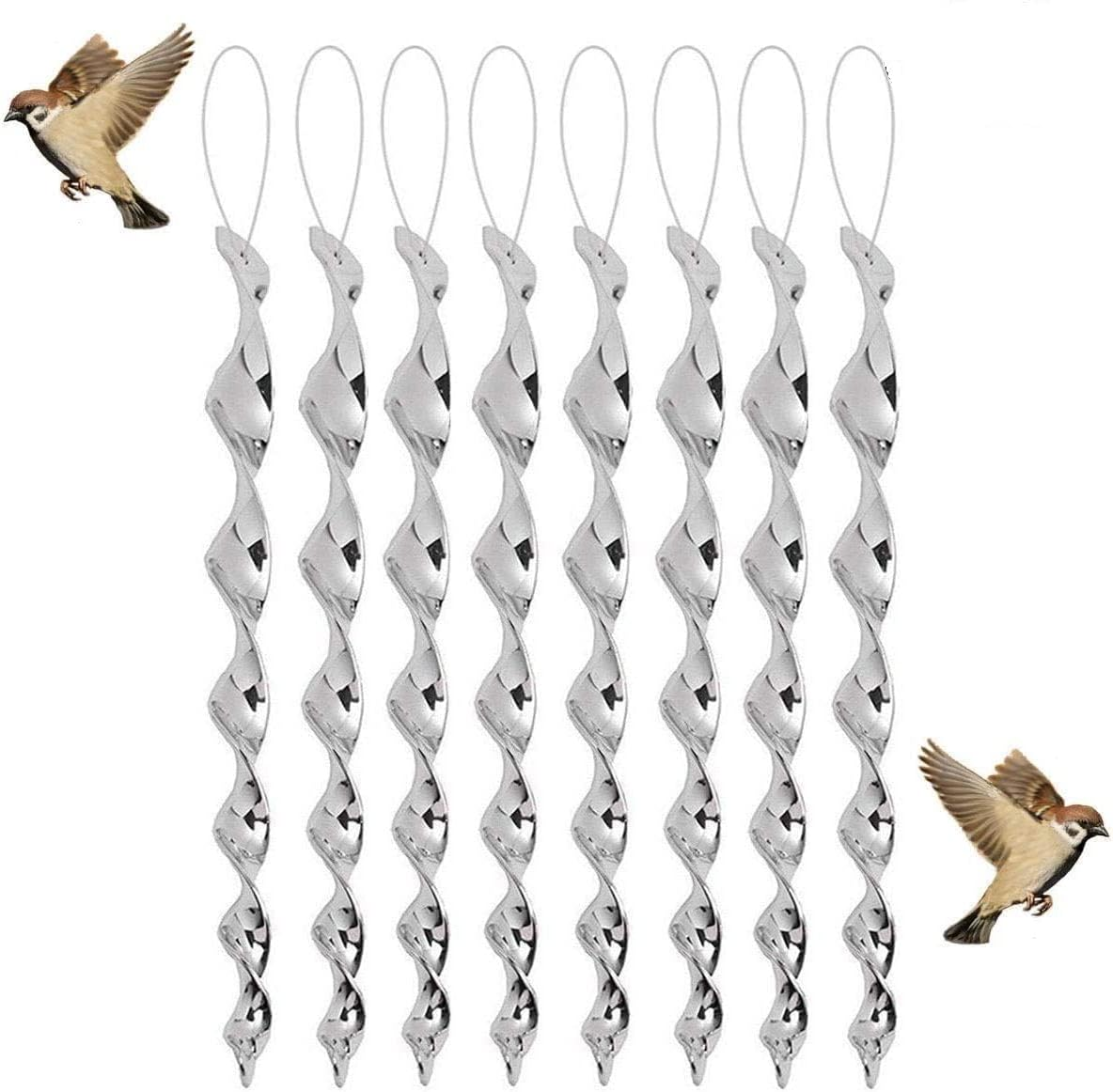 8Pcs Reflective Bird Deterrent Rods,Keep Birds Away from Your Home,Garden,Patio,Scare and Frighten Pigeons,Seagulls,Owls and Many More with These Bird Repellents image number 6