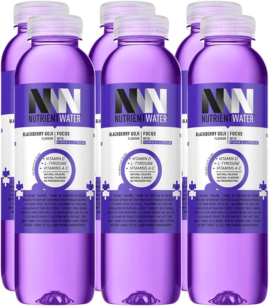 Nutrient Water Focus Blackberry Goji Flavour Water 12 Pack of 575 Ml image number 4