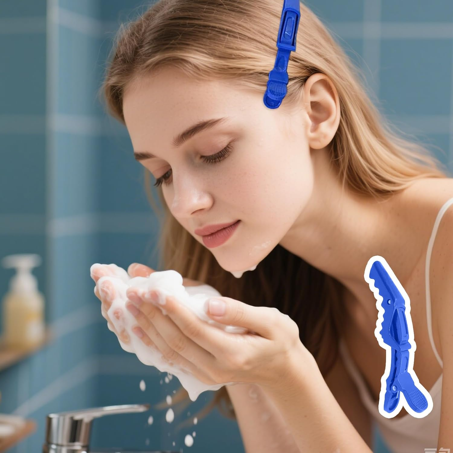 6 Hair Clips Hairdresser, Hair Clips for Styling and Cutting, No-Trace Section Clips Hairdresser with Silicone Band, Hair Clips for Styling and Cutting, Professional Salon Hair Clip Hairdresser