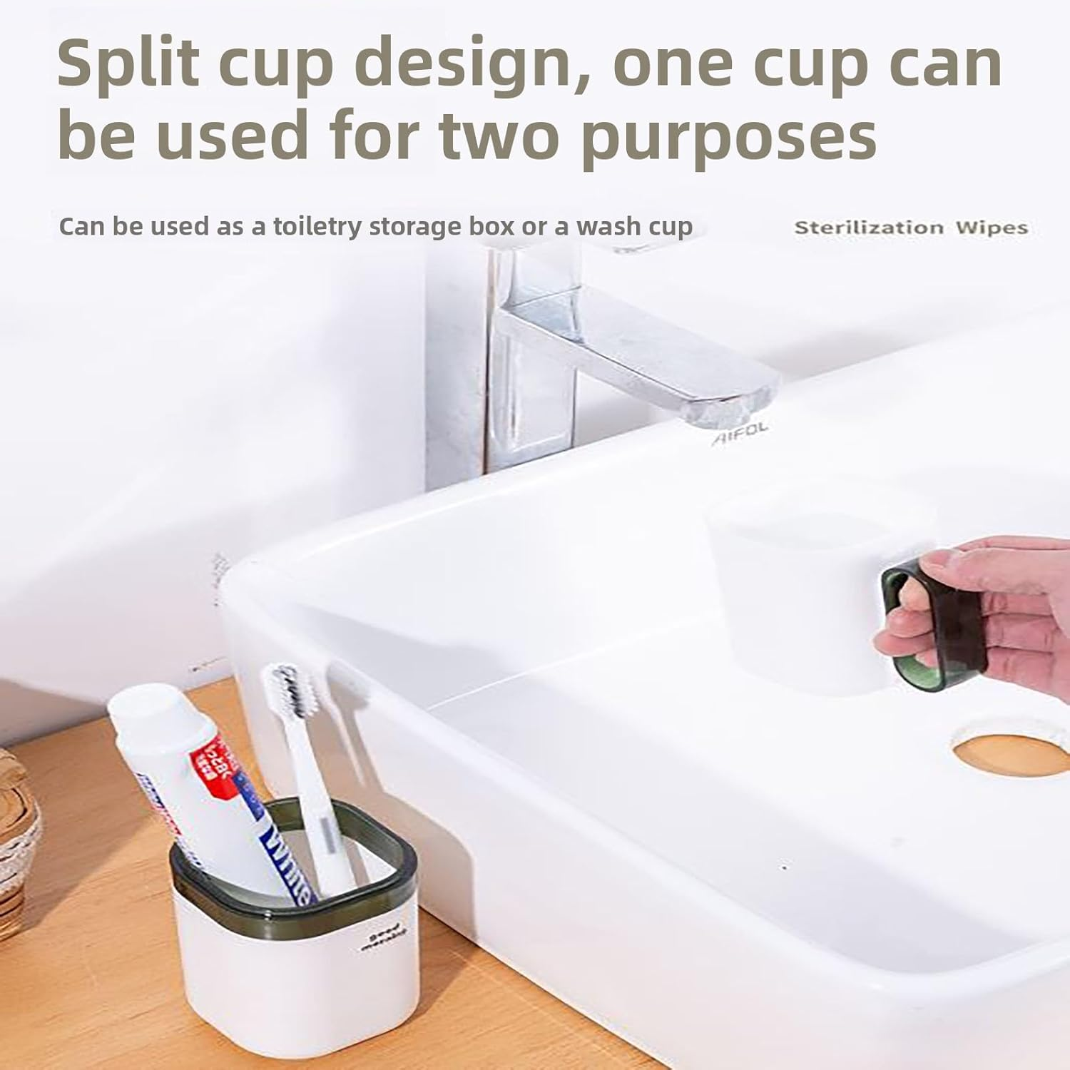 YAKESD 4 Pcs Travel Toothbrush Case Holder with Rinse Cup and Handle, Portable Toothbrush Travel Case (Green+Blue+Purple+Grey), Ideal Toothbrush Holder and Rinse Cup Set image number 4