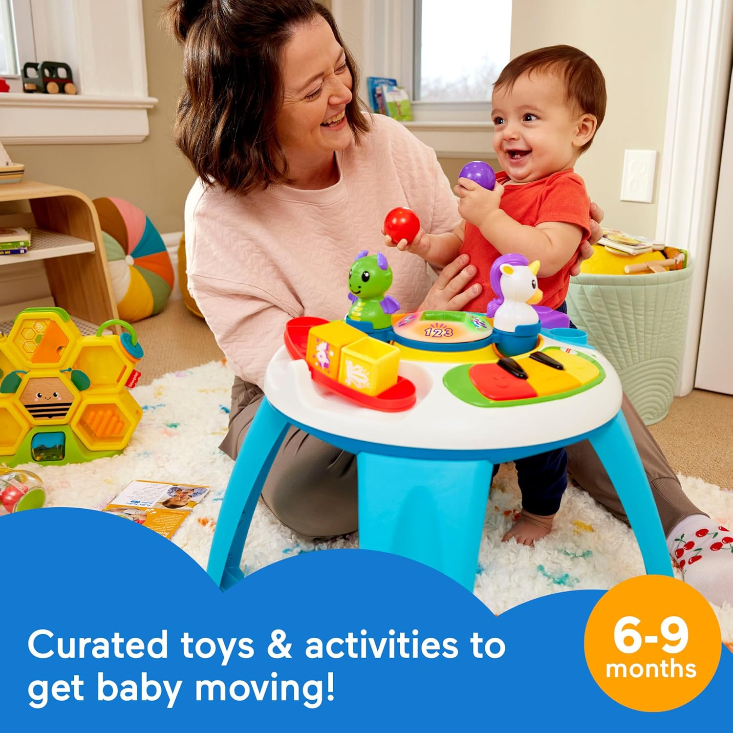 Fisher-Price Baby Play Kit Let&rsquo;S Crawl & Cruise Gift Set, Developmental Toys and Activity Guide for Infants Ages 6+ Months image number 5