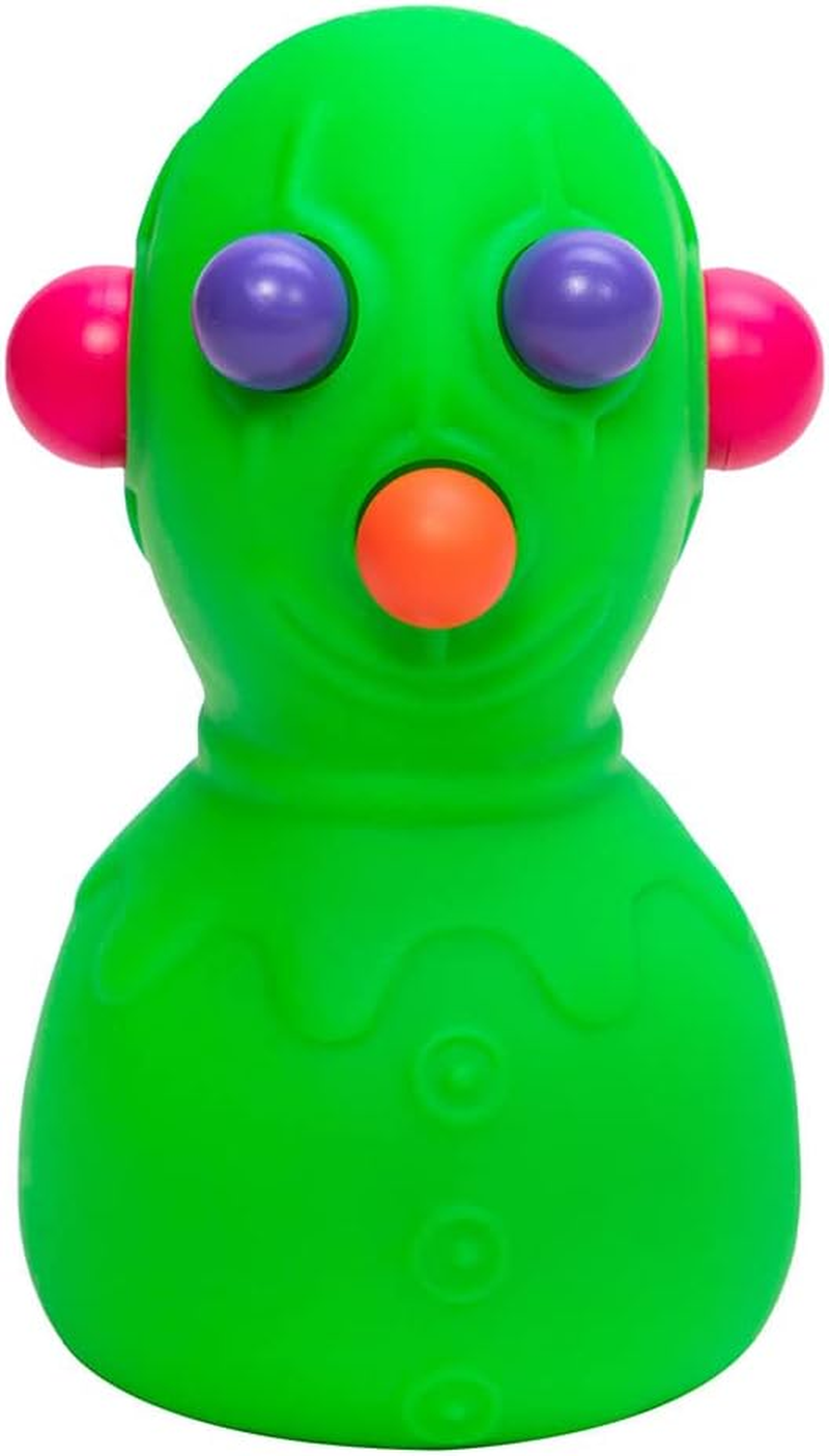 Needoh Panic Pete - Air-Filled Sensory Stress Toy, Squeeze to Pop Eyes, Nose, and Ears, Fun for All Ages, 4 Assorted Bright Colours, Ideal for Stress Relief and Focus image number 1