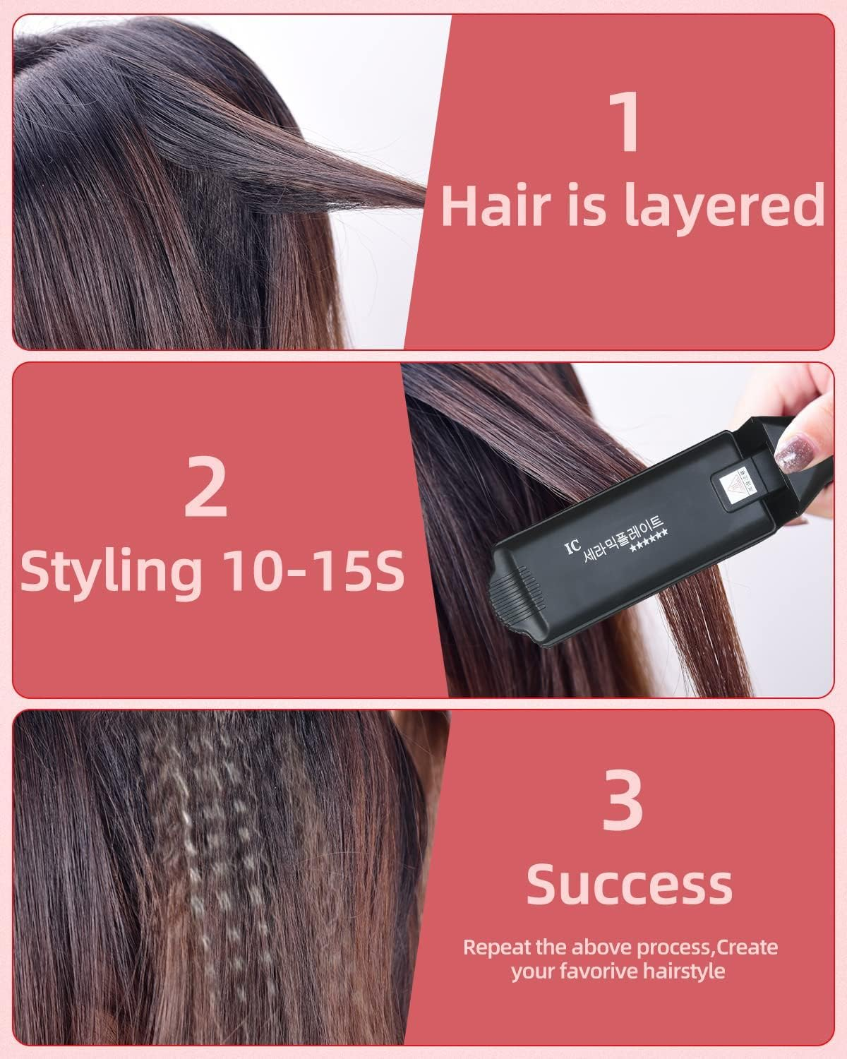 Professional Volumizing Hair Crimping Iron Fast Fluffy Hair Styler Wave Big Tooth Corrugated Iron Electronic Hair Crimper Irons Beauty Styling Tool image number 2