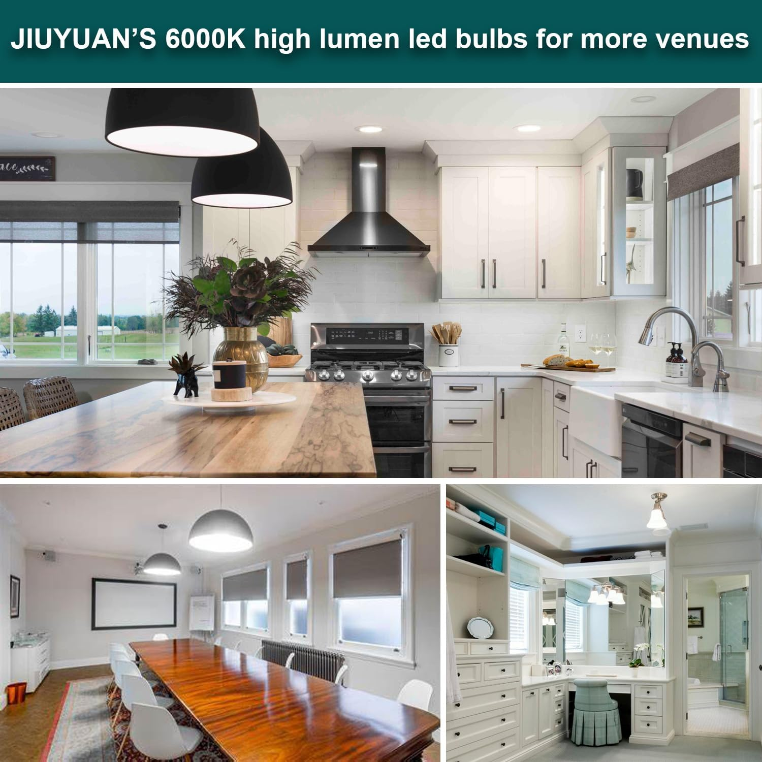 E27 LED Bulbs 27W, Equivalent 250W - 3760 Lumen - 6000K Cool White - Beam Opening 360&deg; - Maximum Efficiency and Low Consumption, AC 85-265V, Non-Dimmable, E27 LED Bulb, Pack of 2 image number 5