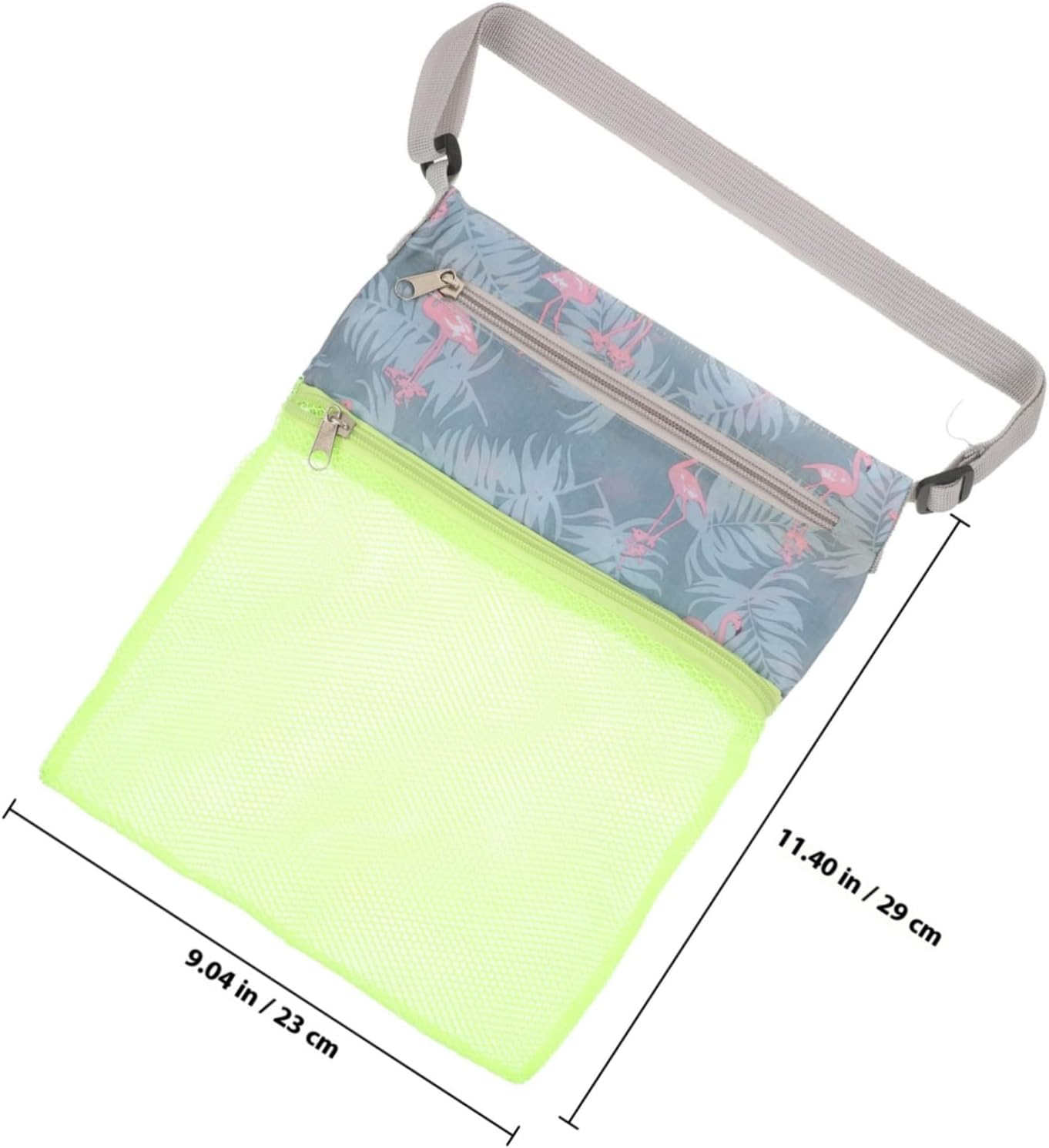 Hohopeti Capacity Mesh Beach Bag with Double Zipper Wear-Resistant Shell Collecting Tote for Outdoor Travel Lightweight Portable Storage for Towels Swim Gear and Camping Accessories