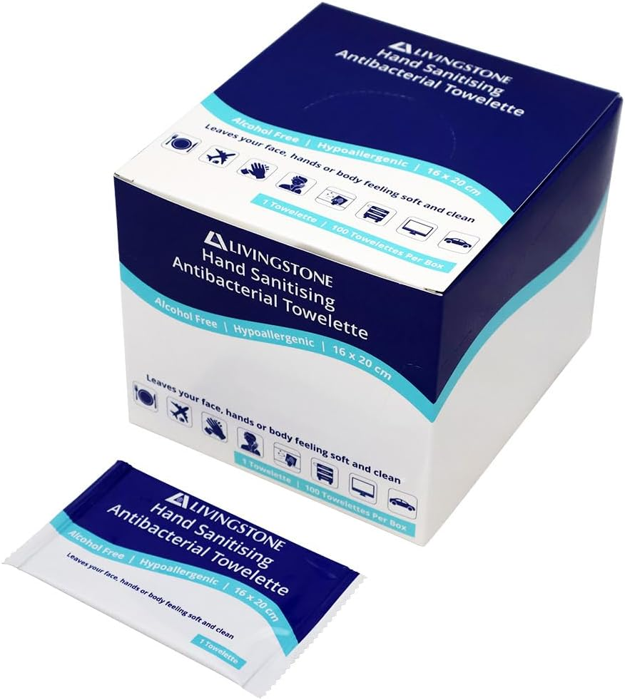 Livingstone Hand Sanitising Alcohol-Free Antibacterial Towelette Wipe 16 X 20Cm Box of 100 image number 4