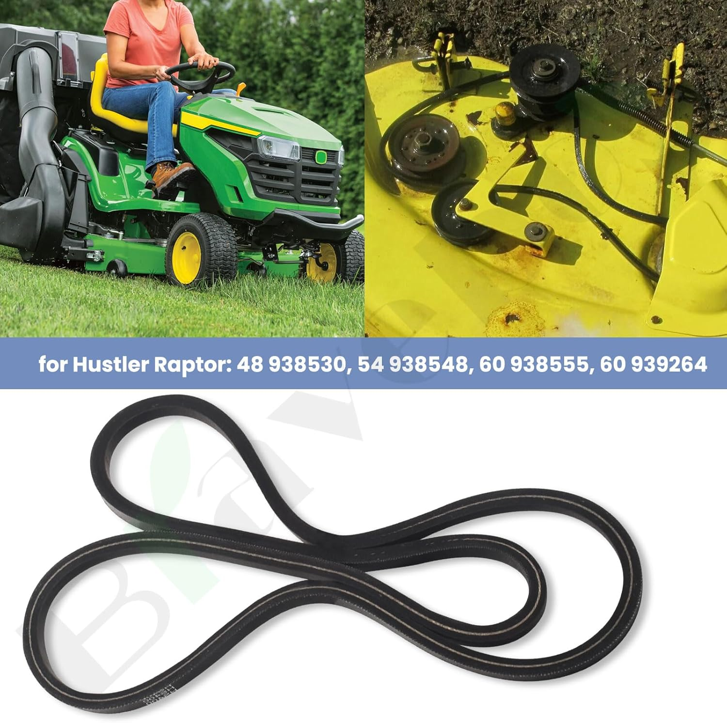 Lawn Mower 607400 Drive Belt (1/2" X 50 3/4") Compatible with Hu-Stler Ra-Ptor, Ra-Ptor Limited, Raptor SD, SDX 607400 Hustler Drive Belt Replaces 603907 607400-A 54 938548, 60 938555 image number 1