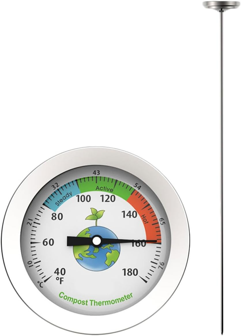 Kisangel Soil Thermometer, 19.6 Inch Compost Plant Waterproof Thermometer Probe for Garden Accurate Essential Measurement image number 2