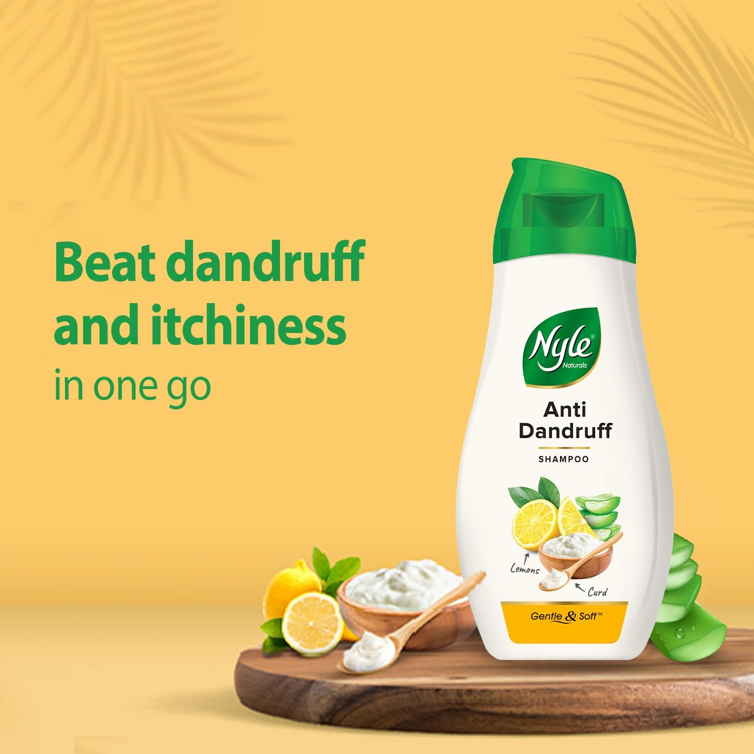 Nyle Naturals anti Dandruff Shampoo, with Goodness of Lemon and Curd, 180Ml, White, (NYAM0180AD04R) image number 1